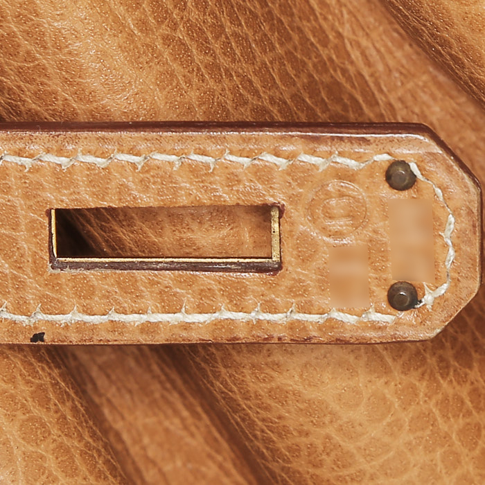 Borsa Hermès  Haut à Courroies in pelle Fjord gold - Detail D4