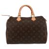 Bolso de mano Louis Vuitton  Speedy 30 en lona Monogram marrón y cuero natural - Detail D7 thumbnail
