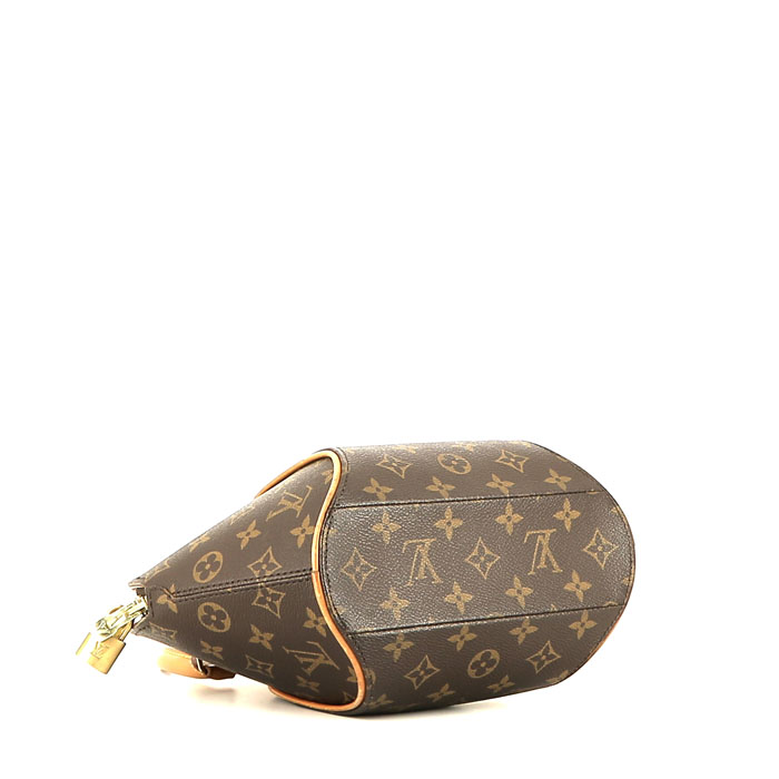 Sac à main Louis Vuitton  Ellipse petit modèle  en toile monogram marron et cuir naturel - Detail D4