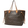 Shopping bag Louis Vuitton  Neverfull modello grande  in tela monogram marrone e pelle naturale - 00pp thumbnail