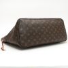 Shopping bag Louis Vuitton  Neverfull modello grande  in tela monogram marrone e pelle naturale - Detail D4 thumbnail