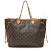 Shopping bag Louis Vuitton  Neverfull modello grande  in tela monogram marrone e pelle naturale - Detail D7 thumbnail