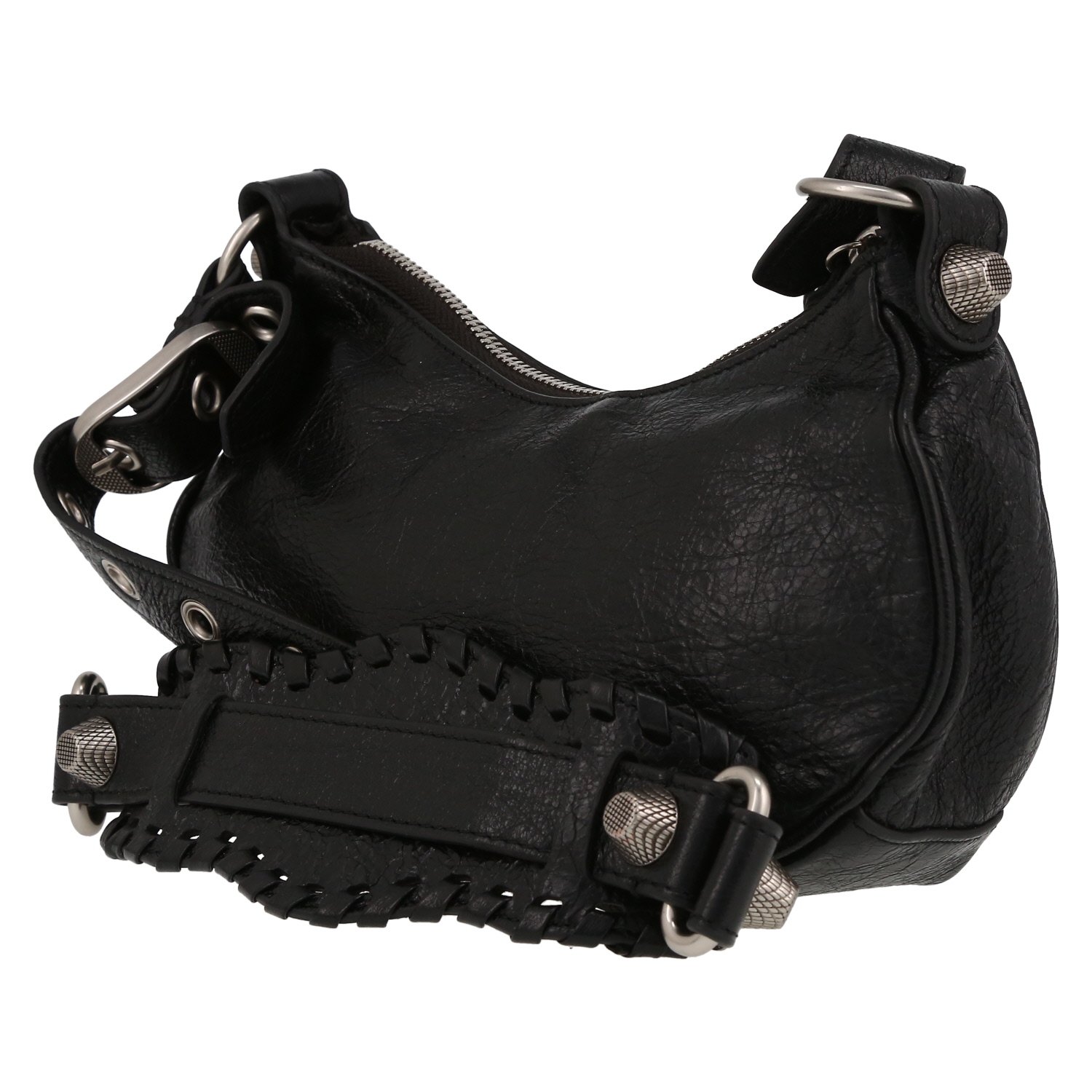 Balenciaga Cagole shoulder bag in black leather - Detail D5