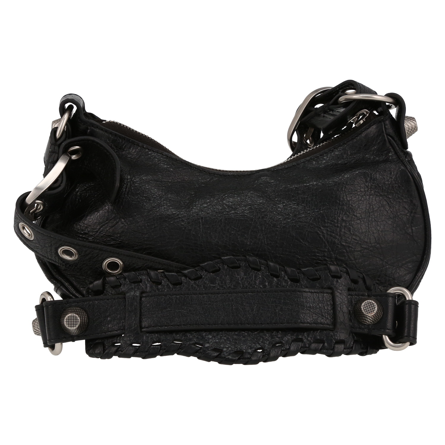 Balenciaga Cagole shoulder bag in black leather - Detail D7