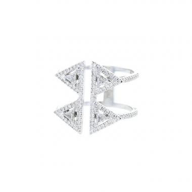 Bague ouverte Messika Théa grand modèle en or blanc et diamants