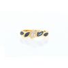 Vintage  ring in yellow gold, diamond and sapphires - 360 thumbnail