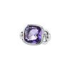 Articulated Poiray Fille large model ring in white gold, diamonds and amethyst - 00pp thumbnail