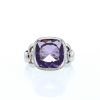 Articulated Poiray Fille large model ring in white gold, diamonds and amethyst - 360 thumbnail