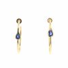 Vintage  hoop earrings in yellow gold and sapphires - 360 thumbnail