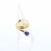 Vintage  ring in yellow gold, moonstone and sapphire - 360 thumbnail
