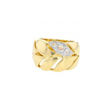 Vintage  ring in yellow gold and diamonds