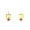 Vintage  earrings in yellow gold, citrine and ruby - 00pp thumbnail