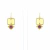 Vintage  earrings in yellow gold, citrine and ruby - 360 thumbnail