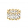 Buccellati Eternelle Rombi ring in yellow gold, white gold and diamonds - 360 thumbnail