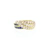 Sortija Van Cleef & Arpels  de oro amarillo, diamantes y zafiros - 360 thumbnail