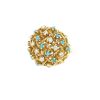 Vintage   1970's ring in yellow gold, turquoise and diamonds - 00pp thumbnail