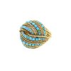 Vintage   1970's boule ring in yellow gold and turquoise - 00pp thumbnail