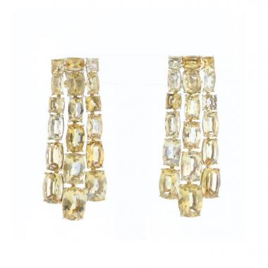 Pendientes colgantes semiarticulados H. Stern Sunrise modelo grande de oro amarillo y citrinos