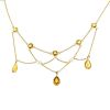 Vintage  necklace in yellow gold, citrine and pearls - 00pp thumbnail