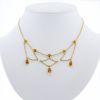 Vintage  necklace in yellow gold, citrine and pearls - 360 thumbnail