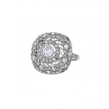 Bague années 30 Vintage  en platine et diamants