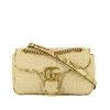 Borsa a tracolla Gucci  GG Marmont modello piccolo  in tela beige e pitone beige - 360 thumbnail