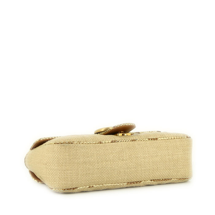 Sac bandoulière Gucci  GG Marmont petit modèle  en toile beige et python beige - Detail D5