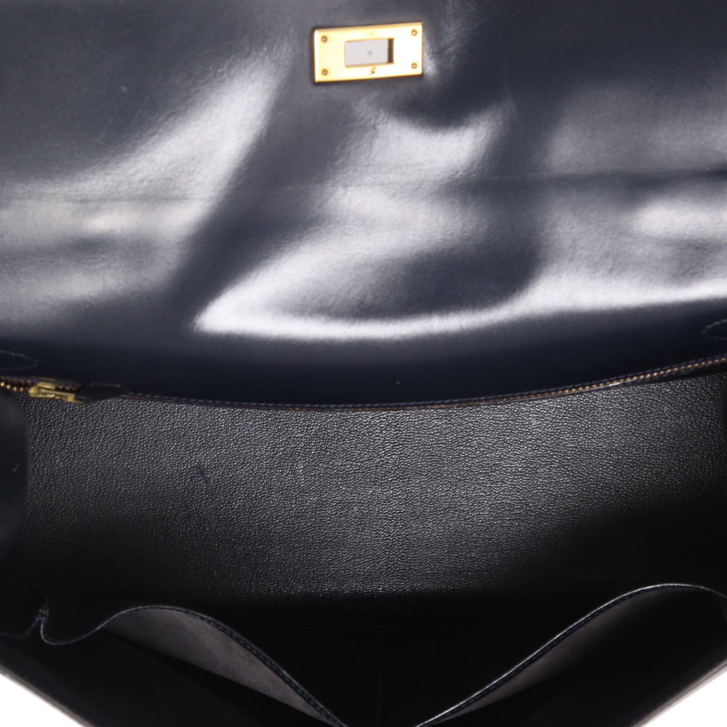 Borsa Hermès Kelly 35 cm in pelle blu “box” - Detail D3