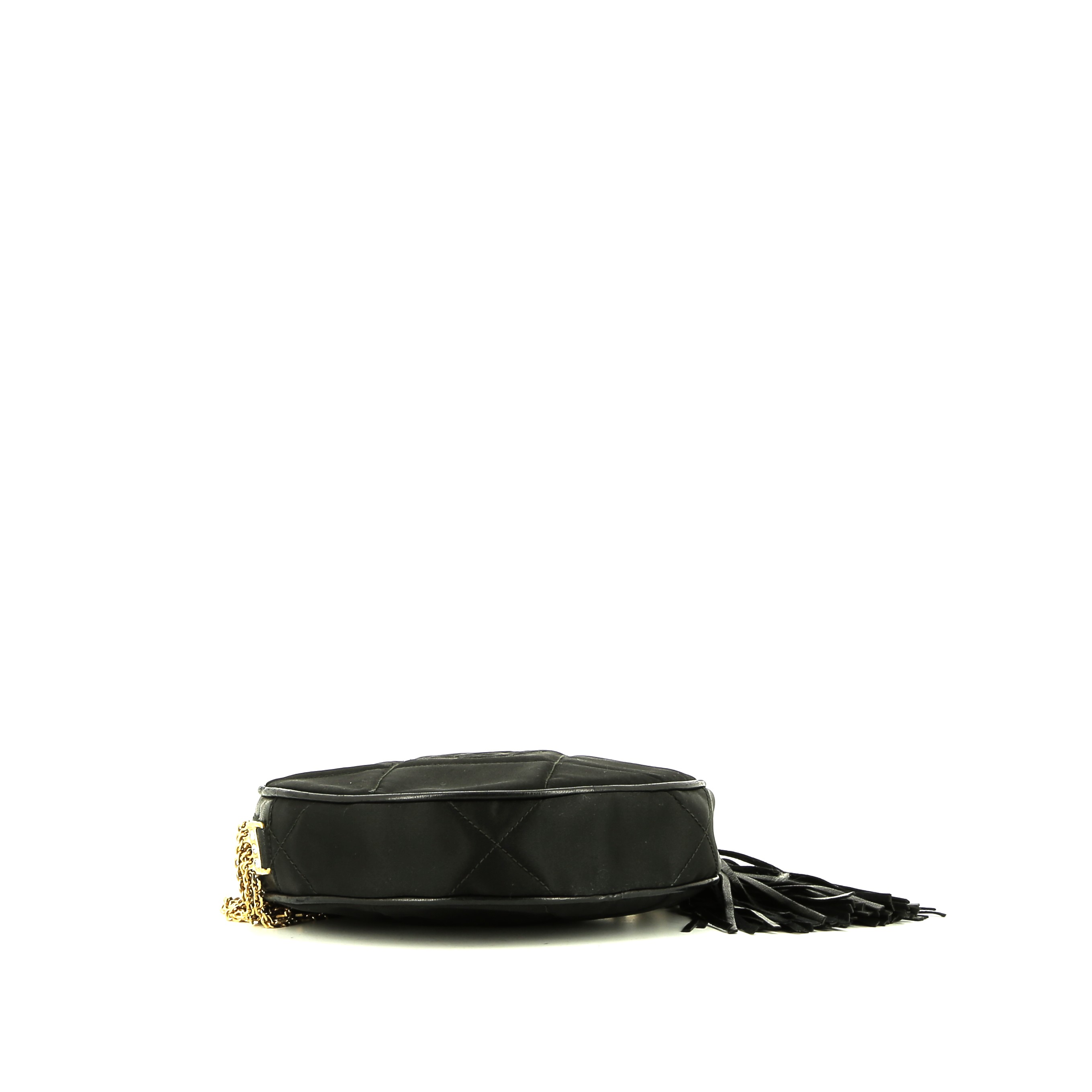 Bolso de mano Chanel  Vintage en satén negro - Detail D4