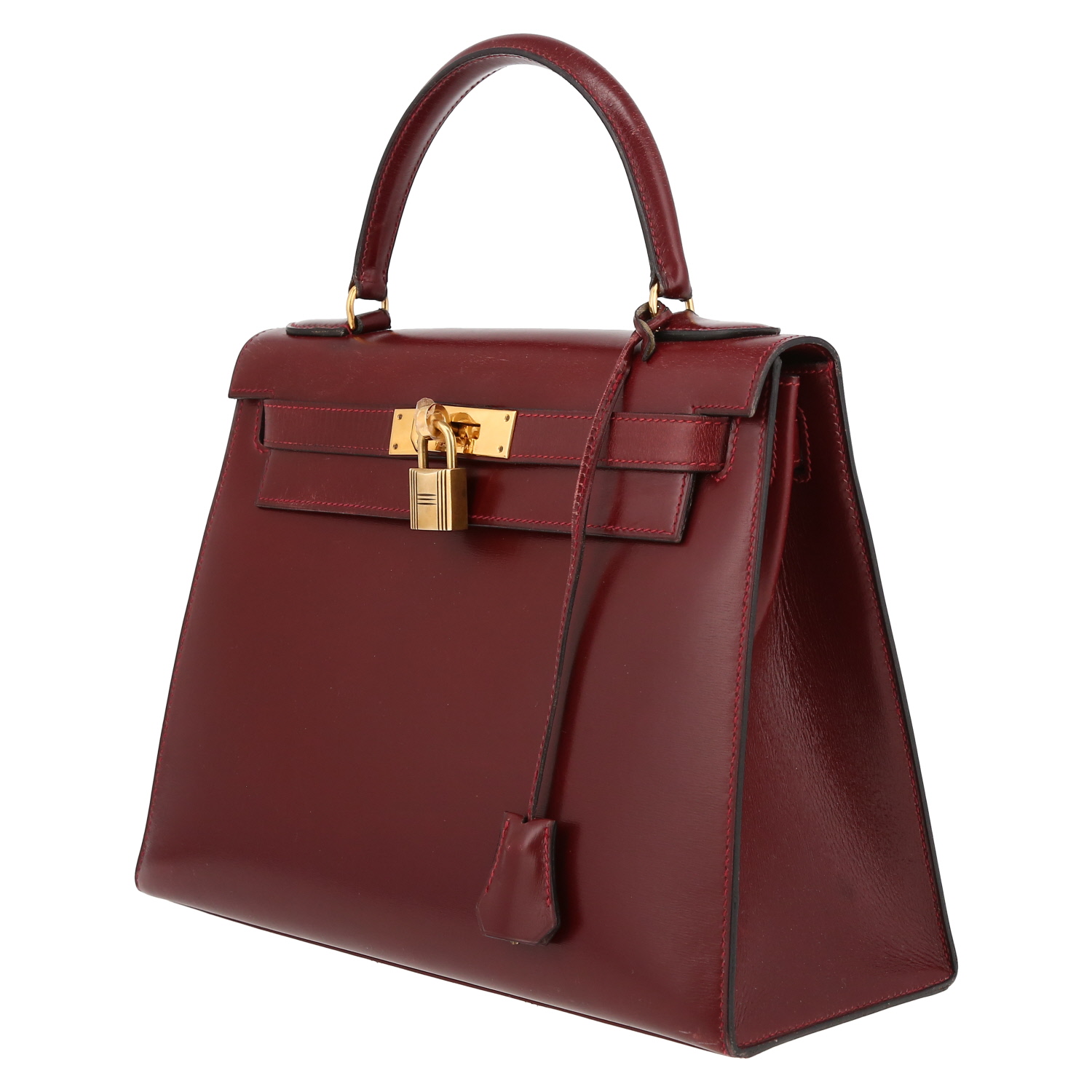 Sac à main Hermès  Kelly 28 cm en cuir box rouge H - Detail D3