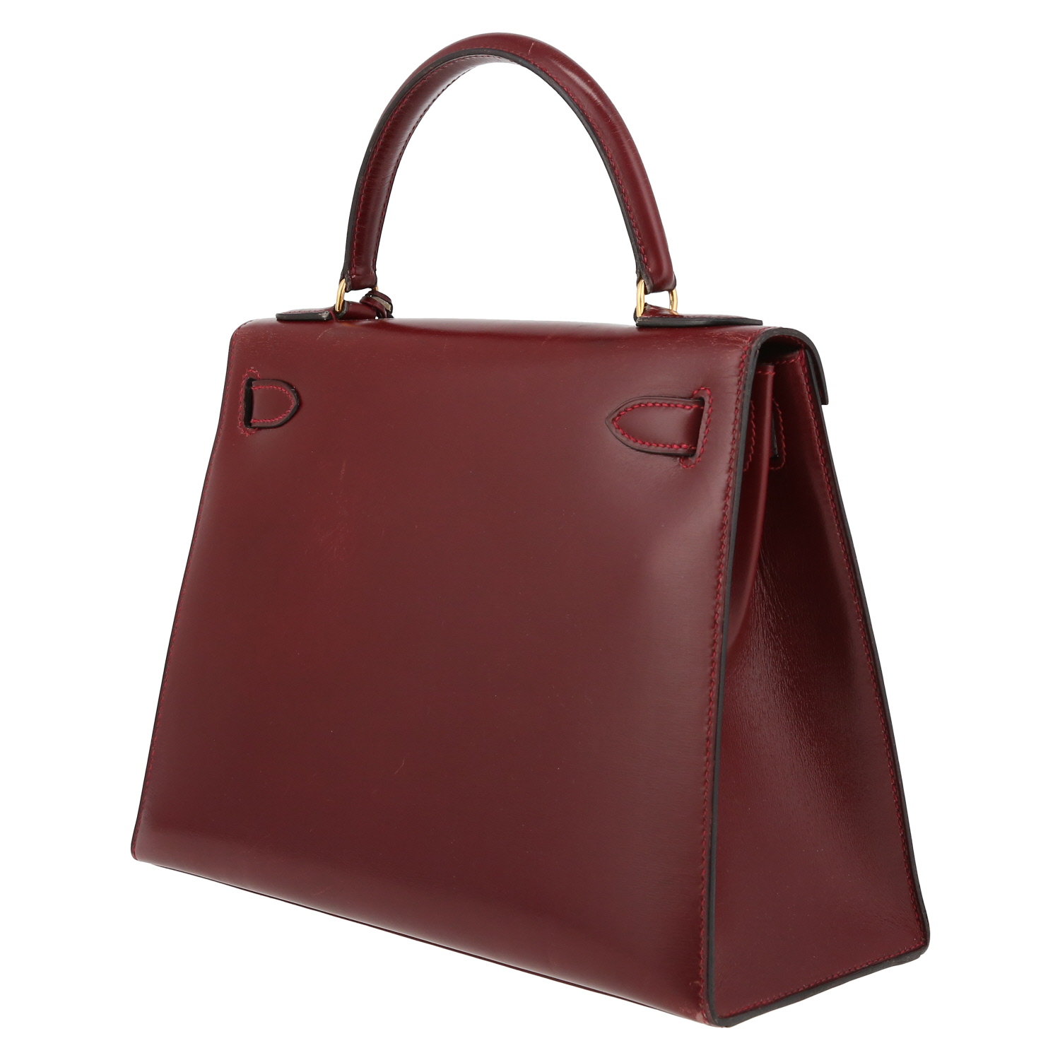 Borsa Hermès  Kelly 28 cm in pelle box rosso H - Detail D5