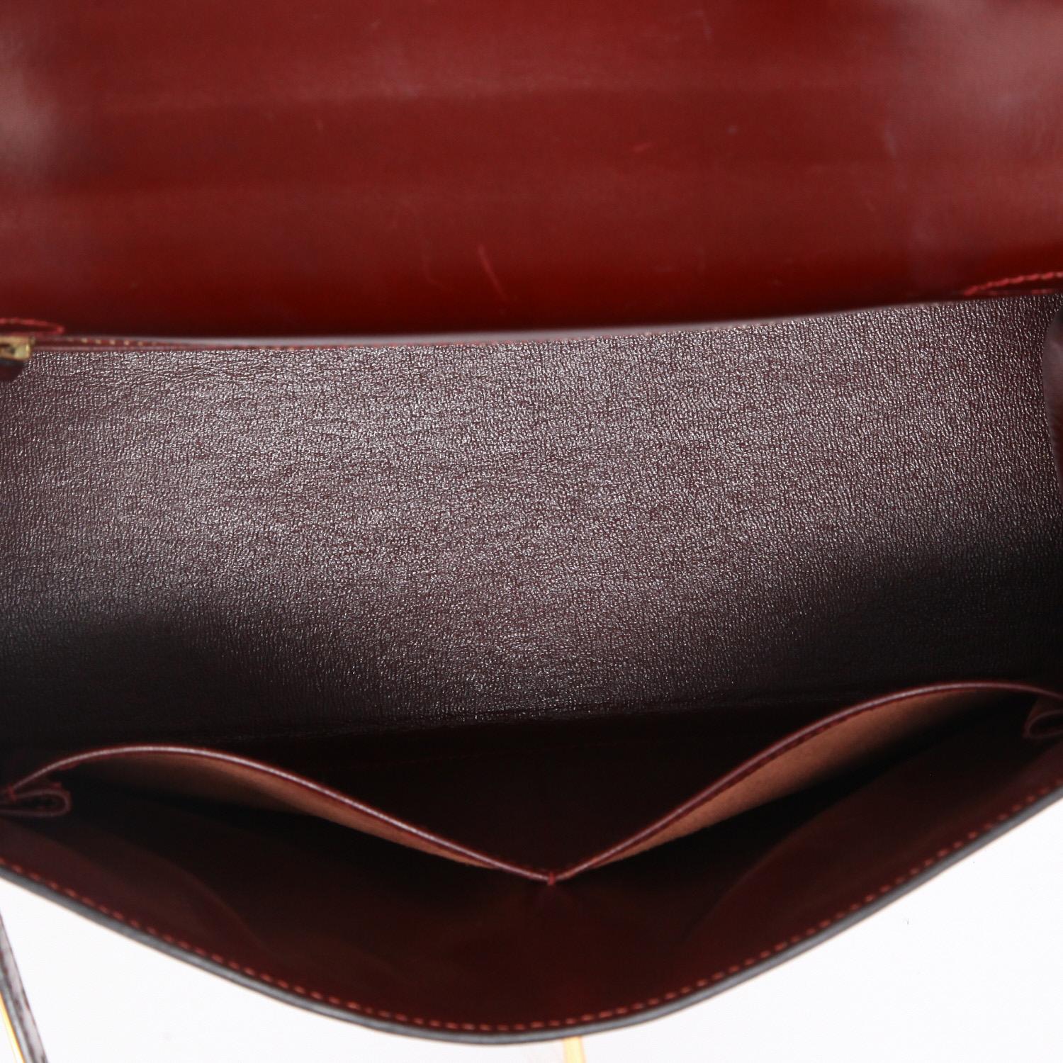 Bolso de mano Hermès  Kelly 28 cm en cuero box rojo H - Detail D8