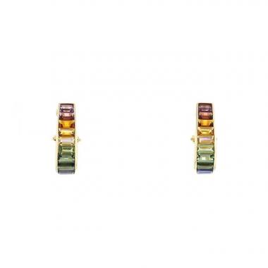 H. Stern Rainbow earrings in yellow gold and colored stones