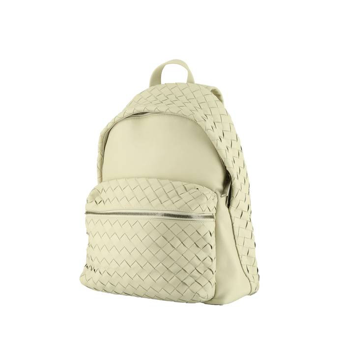Bottega Veneta   backpack  in white intrecciato leather  and white leather - 00pp