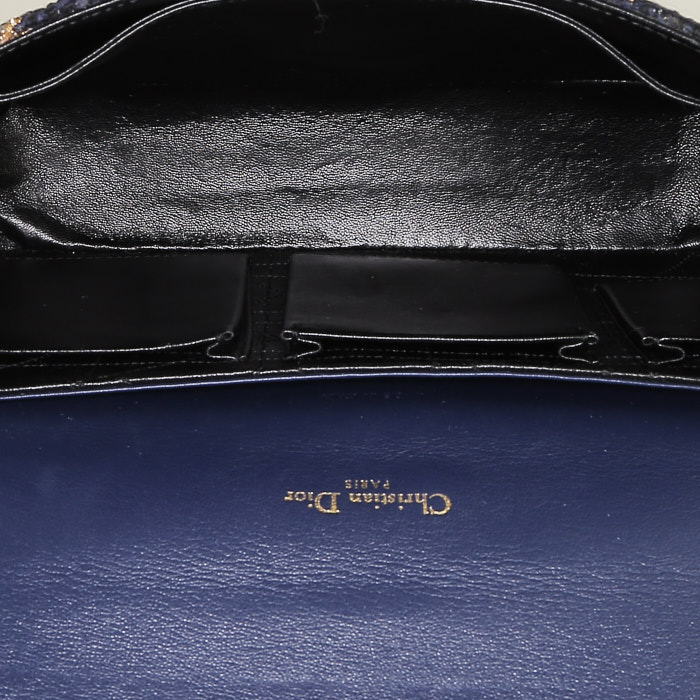 Bolso de mano Dior  Promenade en lona azul y negra - Detail D2
