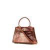 Hermès  Kelly 20 cm handbag  in brown porosus crocodile - 00pp thumbnail