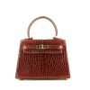 Hermès  Kelly 20 cm handbag  in brown porosus crocodile - 360 thumbnail