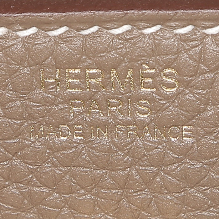 Bolso de mano Hermès  Birkin 30 cm en cuero togo marrón etoupe - Detail D3