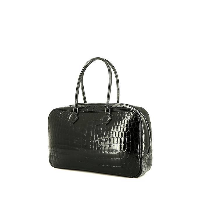 Hermès  Plume Elan handbag  in black niloticus crocodile - 00pp