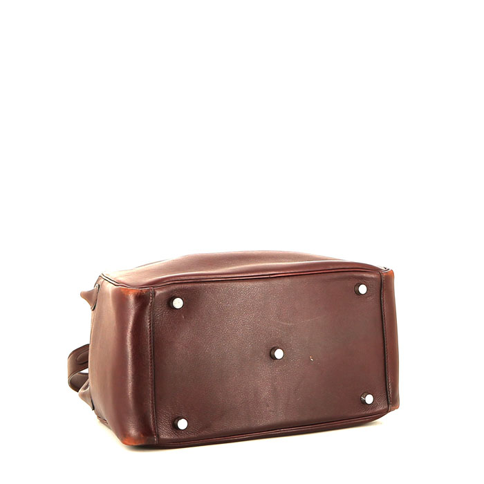 Borsa Hermès  Lindy 30 cm in pelle bordeaux - Detail D4