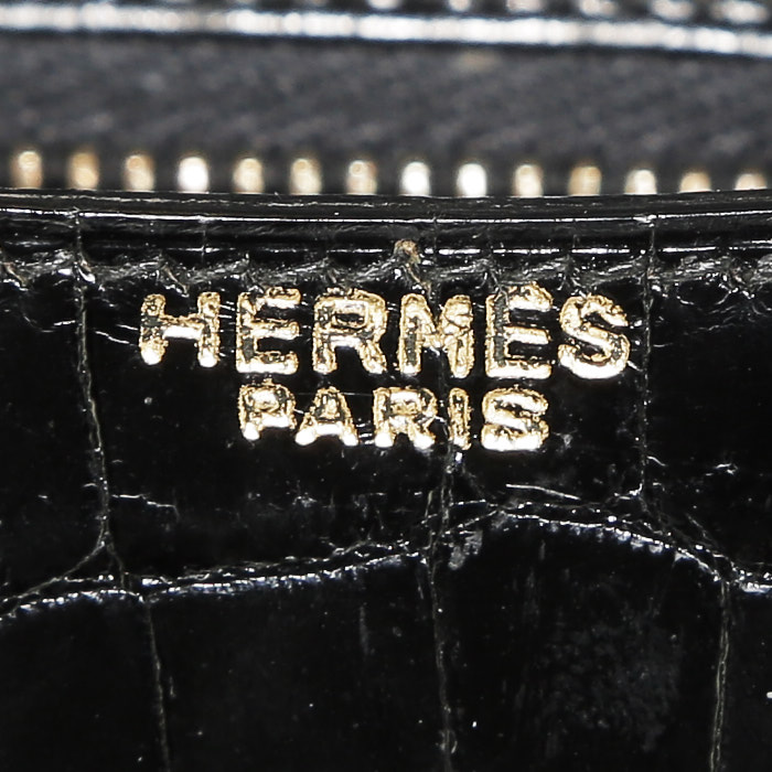 Hermès  Constance handbag  in black crocodile - Detail D4