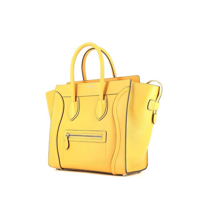 Luggage Handbag In Yellow Leather