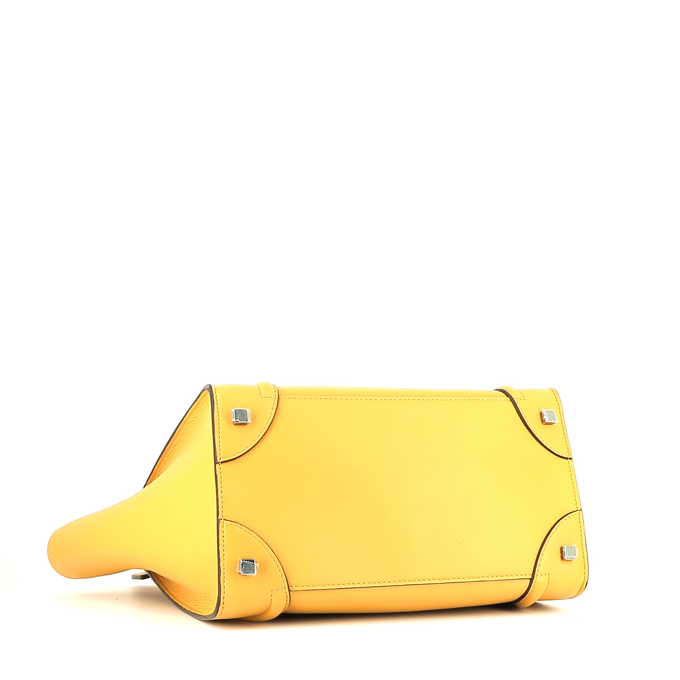 Borsa Celine  Luggage in pelle gialla - Detail D4