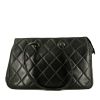 Chanel  Vintage shopping bag  in black quilted leather - 360 thumbnail