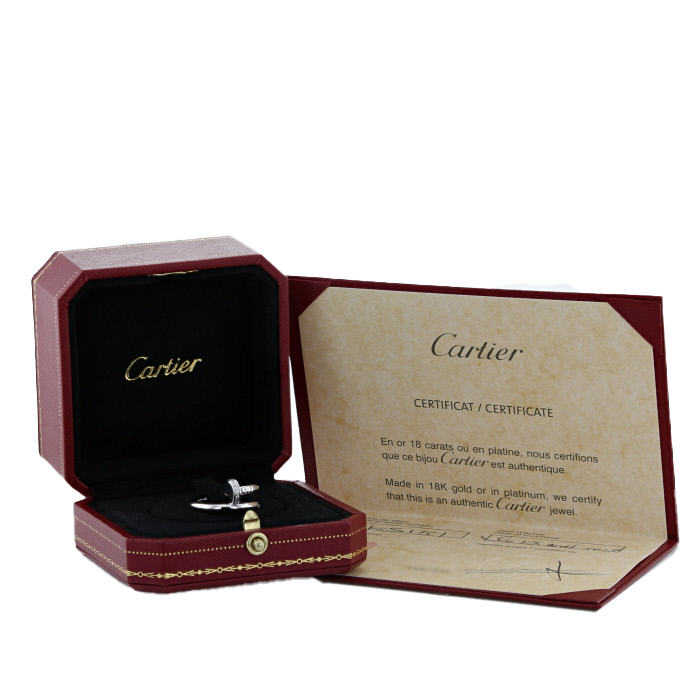 Anello Cartier Juste un clou in oro bianco e diamanti - Detail D2