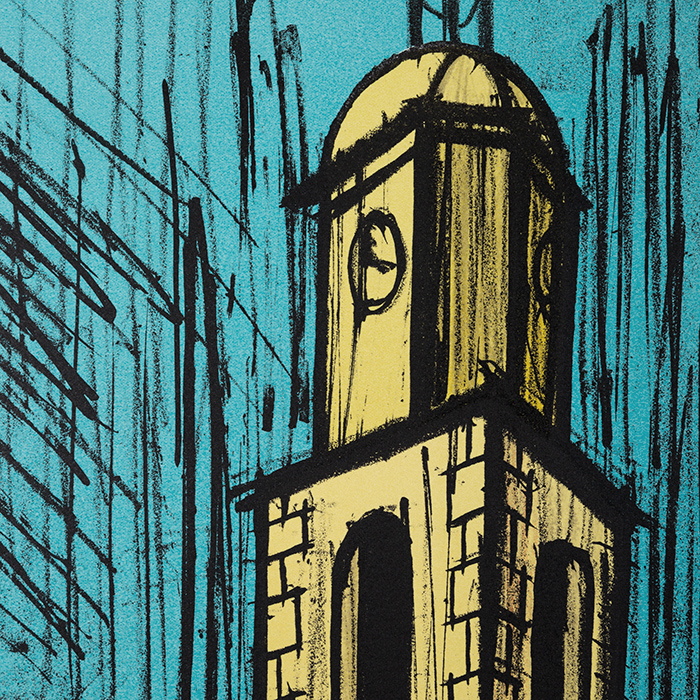 Bernard Buffet, "La Place de l'Ormeau", série Saint-Tropez, lithographie en couleurs sur papier, signée et annotée "EA", de 1979 - Detail D1