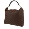 Bolso de mano Louis Vuitton  Portobello en lona a cuadros ébano y cuero marrón - 00pp thumbnail