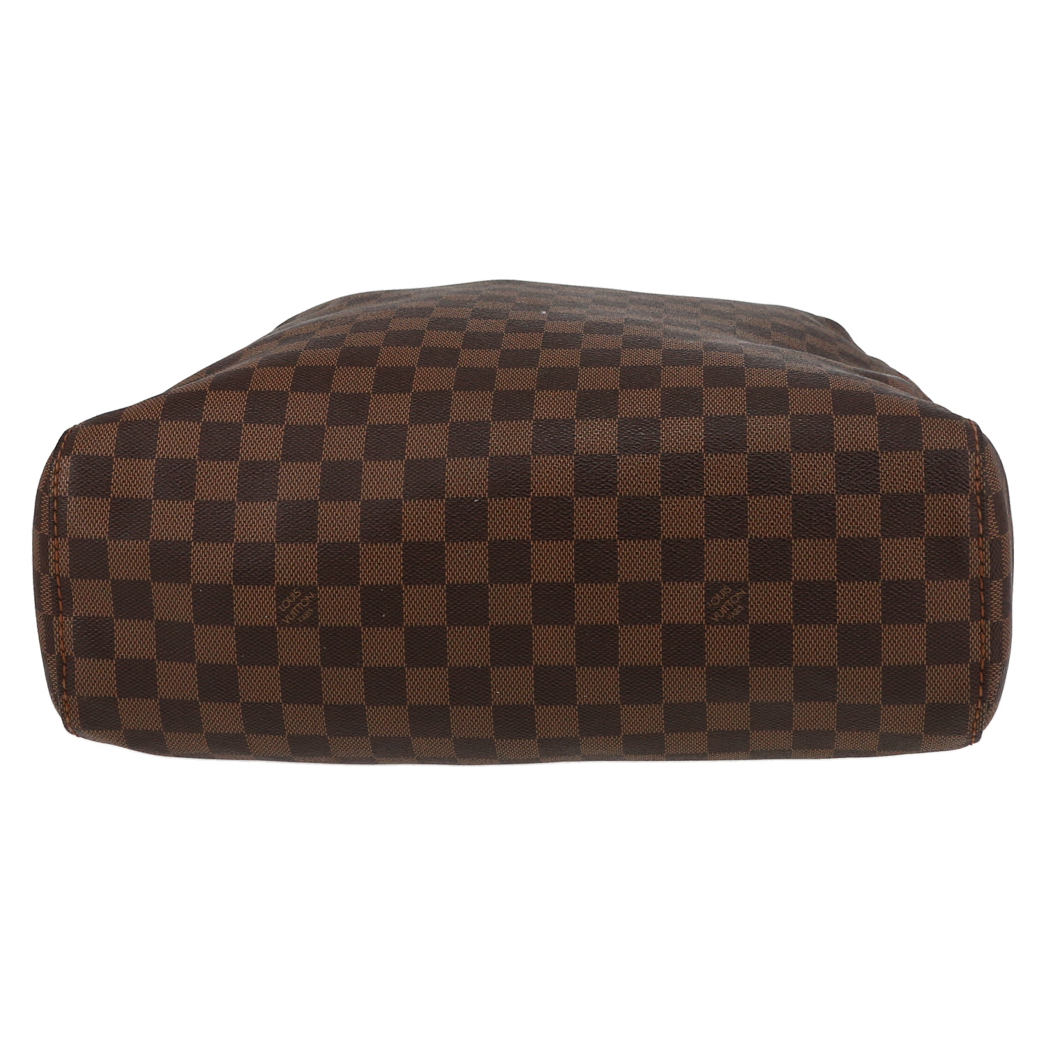 Louis Vuitton  Portobello handbag  in ebene damier canvas  and brown leather - Detail D4