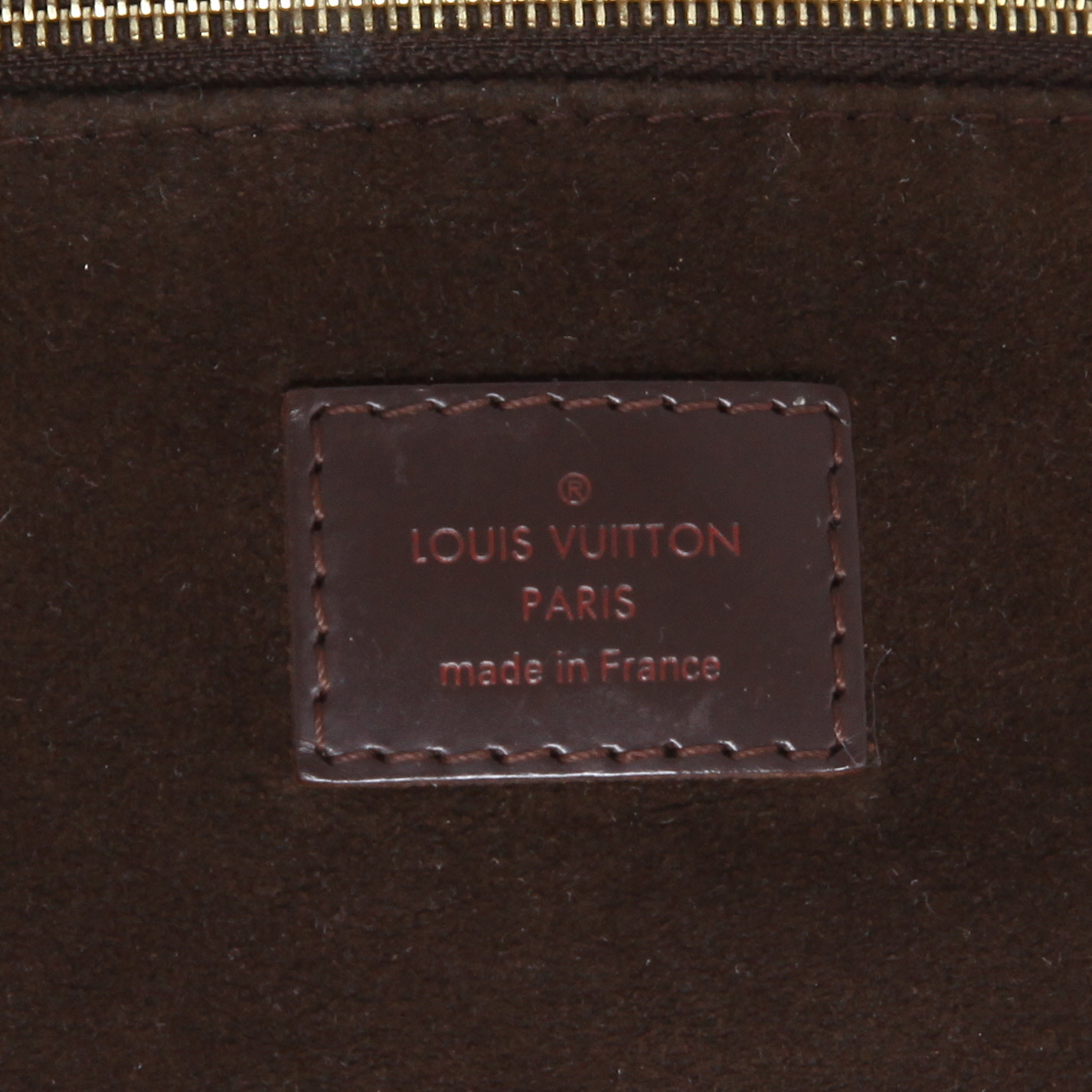 Sac à main Louis Vuitton  Portobello en toile damier ébène et cuir marron - Detail D9