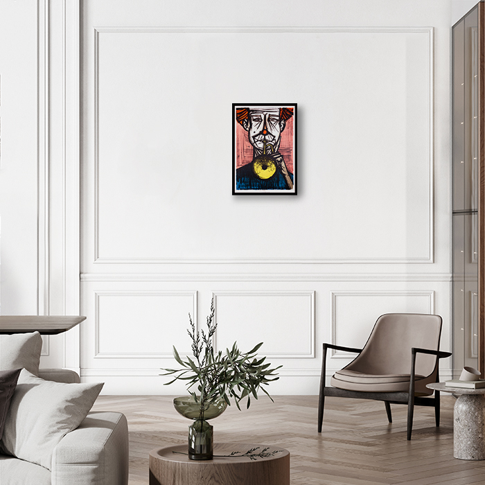 Bernard Buffet, "Clown à la Trompette", tirée de l'album "Mon cirque", lithographie en couleurs sur papier, signée et annotée EA, de 1968 - Detail D4